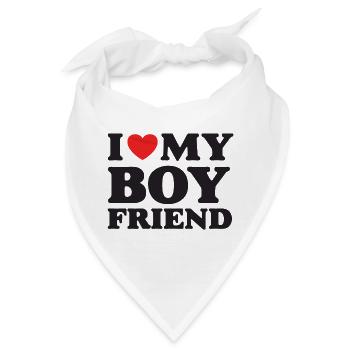 Ich liebe meinen Freund - Bandana - Weiß - Vorne