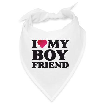 Ich liebe meinen Freund - Bandana - Weiß - Vorne
