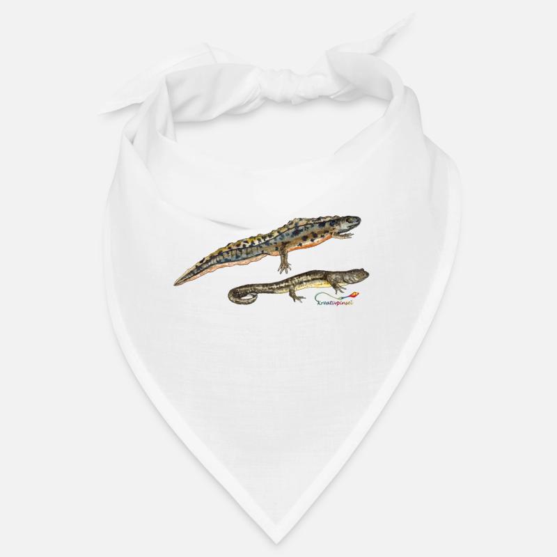 Teich-Molche - Bandana - Weiß