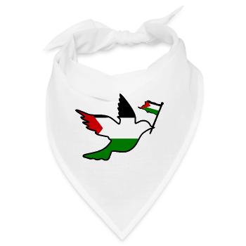 Free palestine - Bandana - Weiß - Vorne