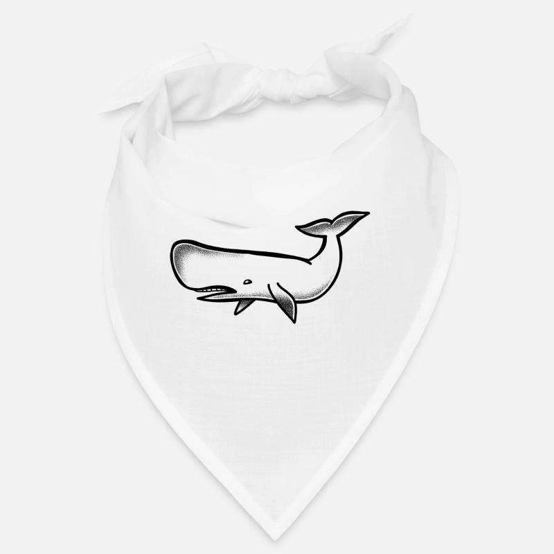 Tattoo style large Blue Whale Bandana