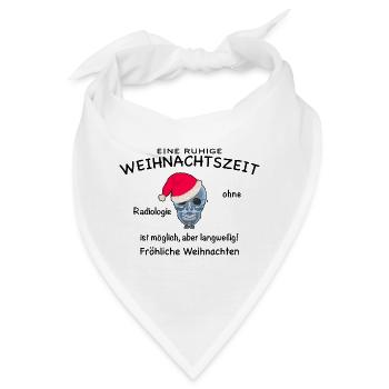 Radiologie, Röntgenbild Schädel lustig Weihnachten - Bandana - Weiß - Vorne