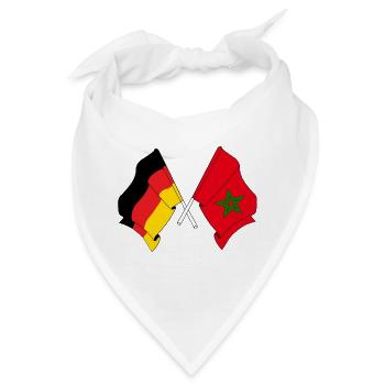 Flagge von Deutschland und Flagge Marokko - Bandana - Weiß - Vorne