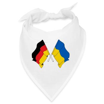 Flagge Deutschlands und Flagge Ukraine - Bandana - Weiß - Vorne