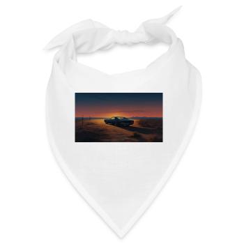 Muscle Car in the Desert - Bandana - Weiß - Vorne