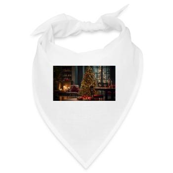 Christmas Scene with a Christmas Tree - Bandana - Weiß - Vorne