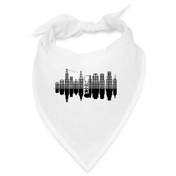 City Skyline + Baum - Schwarz - Bandana - Weiß - Vorne
