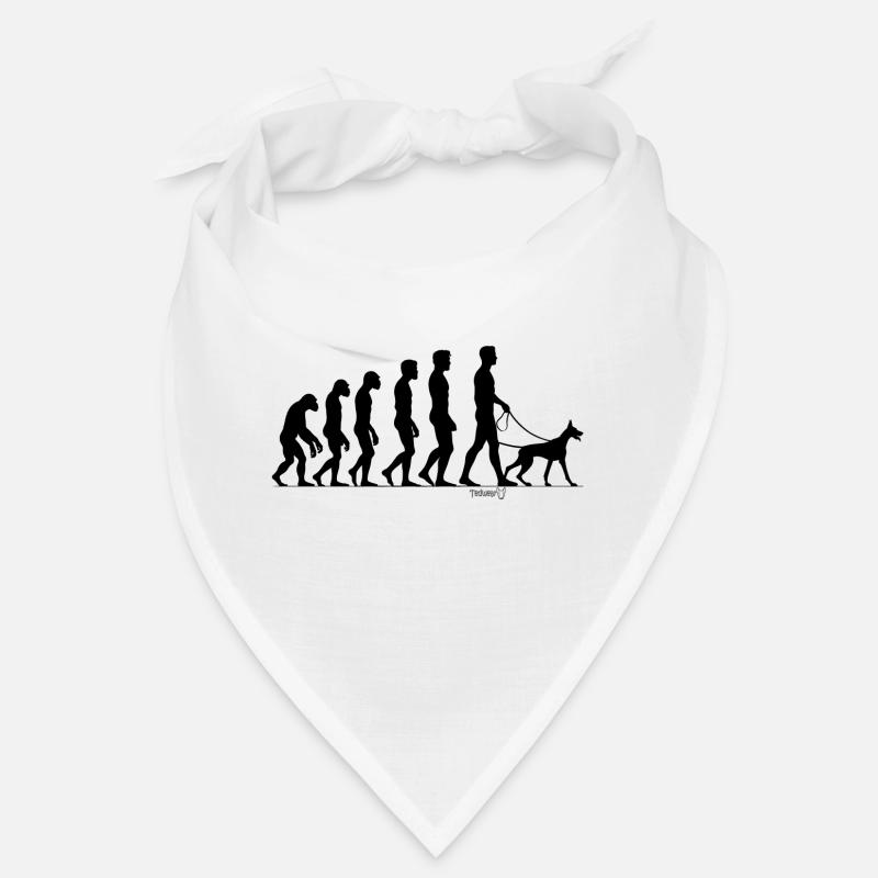 Evolution of Man and his Best Friend - Bandana - white