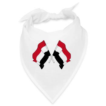 Zwei Flaggen aus dem Jemen gekreuzt - Bandana - Weiß - Vorne