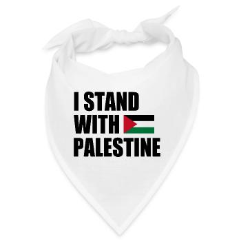 I stand with palestine - Bandana - Weiß - Vorne