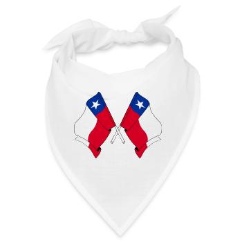Zwei gekreuzte Flaggen Chiles - Bandana - Weiß - Vorne
