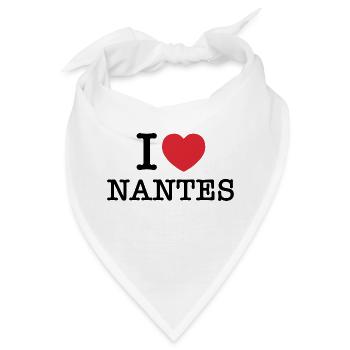 Ich liebe Nantes | Nantes | I Herz Nantes | Frankreich - Bandana - Weiß - Vorne