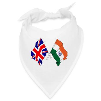 Flagge von England und Flagge Indien - Bandana - Weiß - Vorne