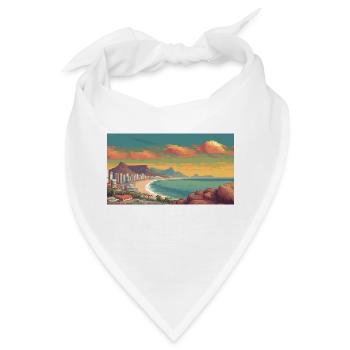 Kapstadt, Südafrika - Pixel Art - Bandana - Weiß - Vorne