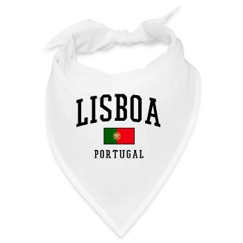 Lisboa Schriftzug mit Portugal-Flagge - Bandana - Weiß - Vorne