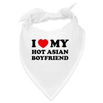 i love my hot asian boyfriend - Bandana - Weiß - Vorne