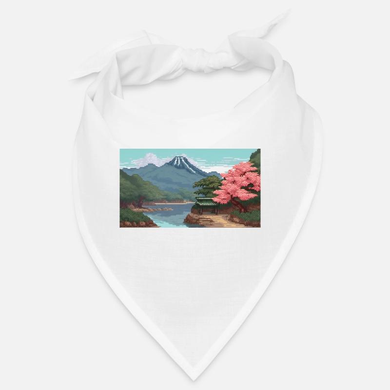 Miho No, Matsubara, Japan - Pixel Art - Bandana - Weiß