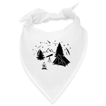 Sternenhimmel im Wald mit Starminokular - Bandana - Weiß - Vorne