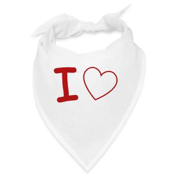 i love - Bandana - Weiß - Vorne
