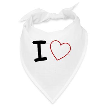 i love - Bandana - Weiß - Vorne