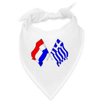Flagge der Niederlande und Flagge Griechenlands - Bandana - Weiß - Vorne