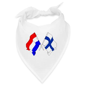 Flagge der Niederlande und Flagge Finnlands - Bandana - Weiß - Vorne