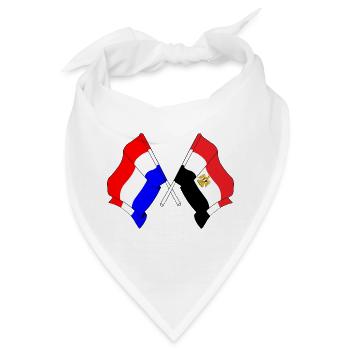 Flagge der Niederlande und Flagge Ägypten - Bandana - Weiß - Vorne