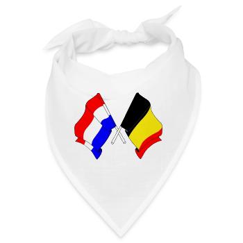 Flagge der Niederlande und Flagge Belgiens - Bandana - Weiß - Vorne