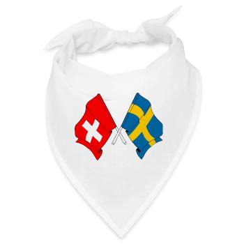 Flagge der Schweiz und Flagge Schweden - Bandana - Weiß - Vorne