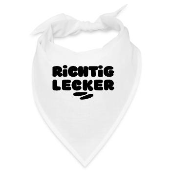 Richtig Lecker - Bandana - Weiß - Vorne