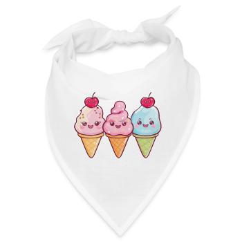 Die drei Eisfreunde! - Bandana - Weiß - Vorne