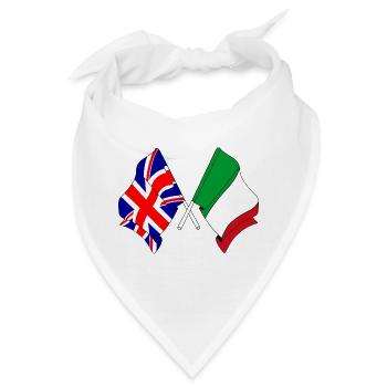 Flagge England, Flagge Italien - Bandana - Weiß - Vorne