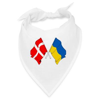 Flagge Dänemark, Flagge Ukraine - Bandana - Weiß - Vorne