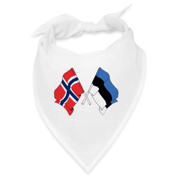 Flagge Norwegen, Flagge Estland - Bandana - Weiß - Vorne