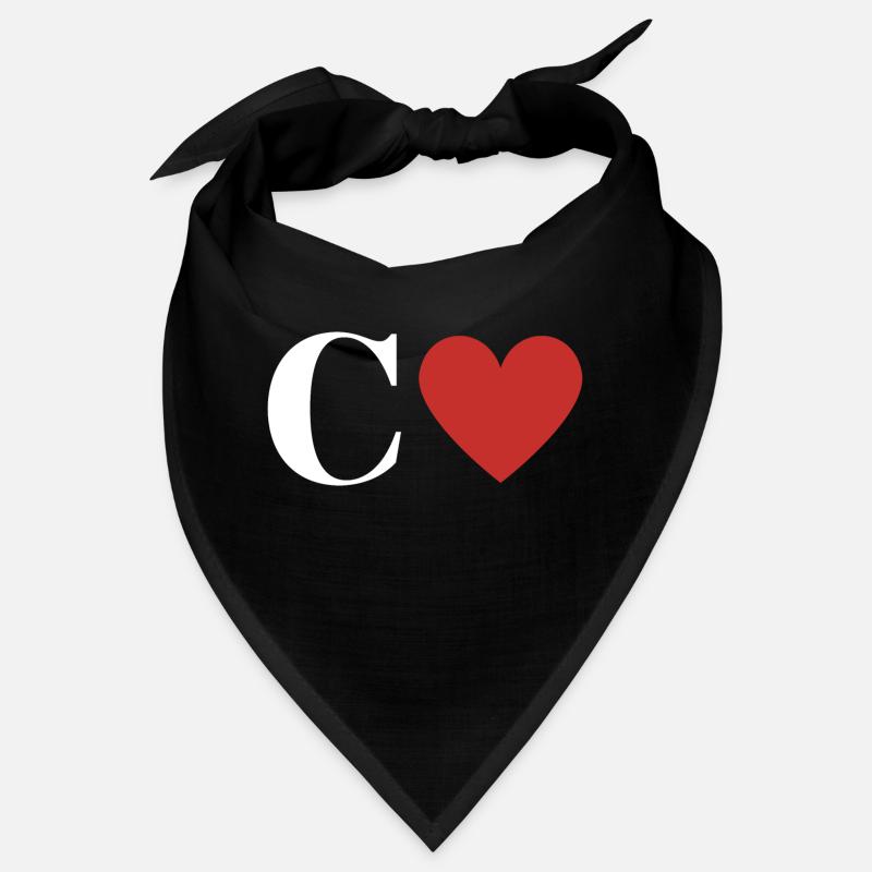 Buchstabe c rotes Herz Bandana