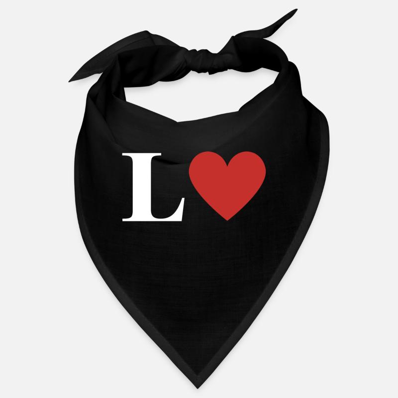 Buchstabe l rotes Herz Bandana