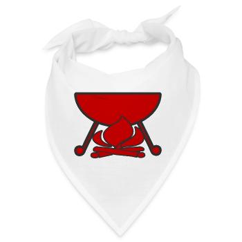 Grill mit Feuer und Holz - Bandana - Weiß - Vorne