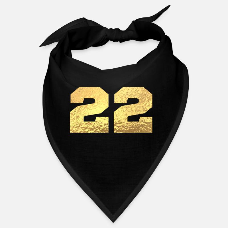 Numéro 22 paillettes doré - 22e anniversaire Bandana
