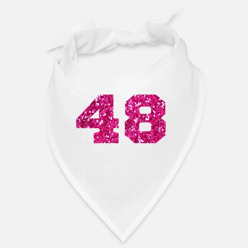 Number 48 Pink Glitter - 48th Birthday Bandana