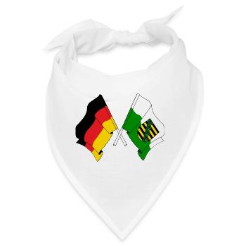 Flagge Deutschland, Sachsen - Bandana - Weiß - Vorne