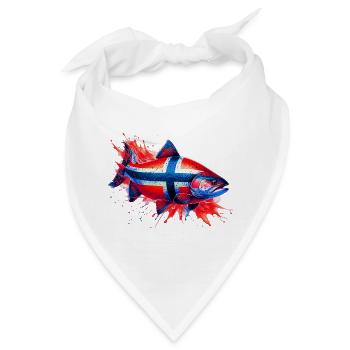 Norwegischer Lachs - Bandana - Weiß - Vorne