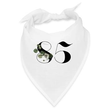 Nummer 85 Blumengrün - 85. Blumengeburtstag - Bandana - Weiß - Vorne
