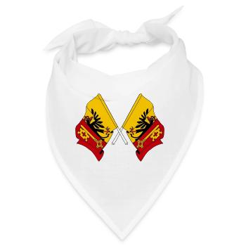 Zwei Flaggen Kanton Genf, Schweiz - Bandana - Weiß - Vorne