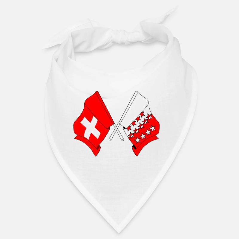 Schweizer Flagge und Walliser Flagge Bandana