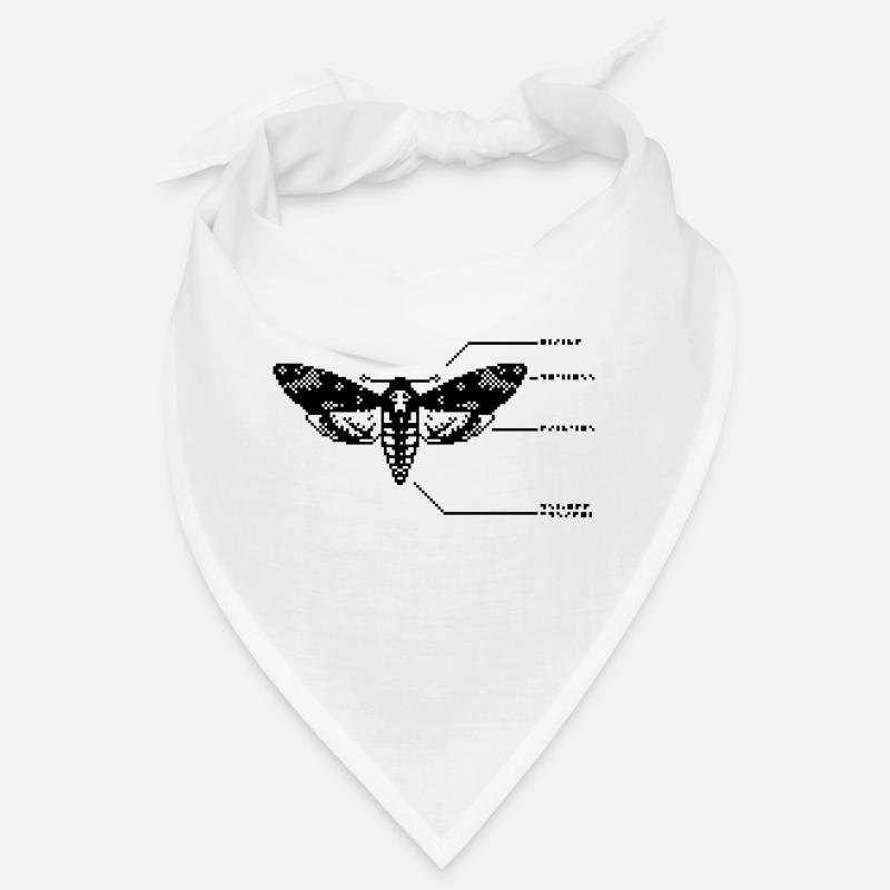 1bit Pixel Skull Hawkmoth Bandana