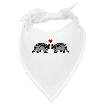 waschbären verliebt - Bandana - Weiß - Vorne