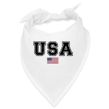 TEAM USA amerikanische Flagge Fahne unter Schrift - Bandana - Weiß - Vorne