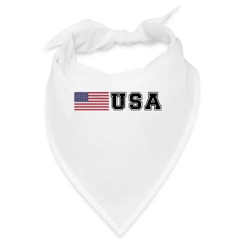 TEAM USA amerikanische Flagge Fahne vor Schrift - Bandana - Weiß - Vorne