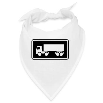 Schild Lkw invertiert Trucker Truck print negativ - Bandana - Weiß - Vorne