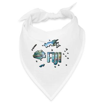 Aquarell Landkarte Fiji - Bandana - Weiß - Vorne